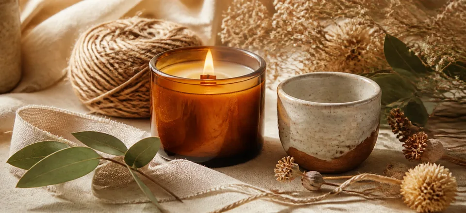 Handmade products and natural materials arranged for a Shopify store
