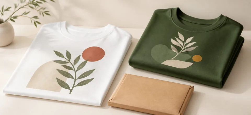 Printed apparel samples prepared for a Shopify print-on-demand catalog