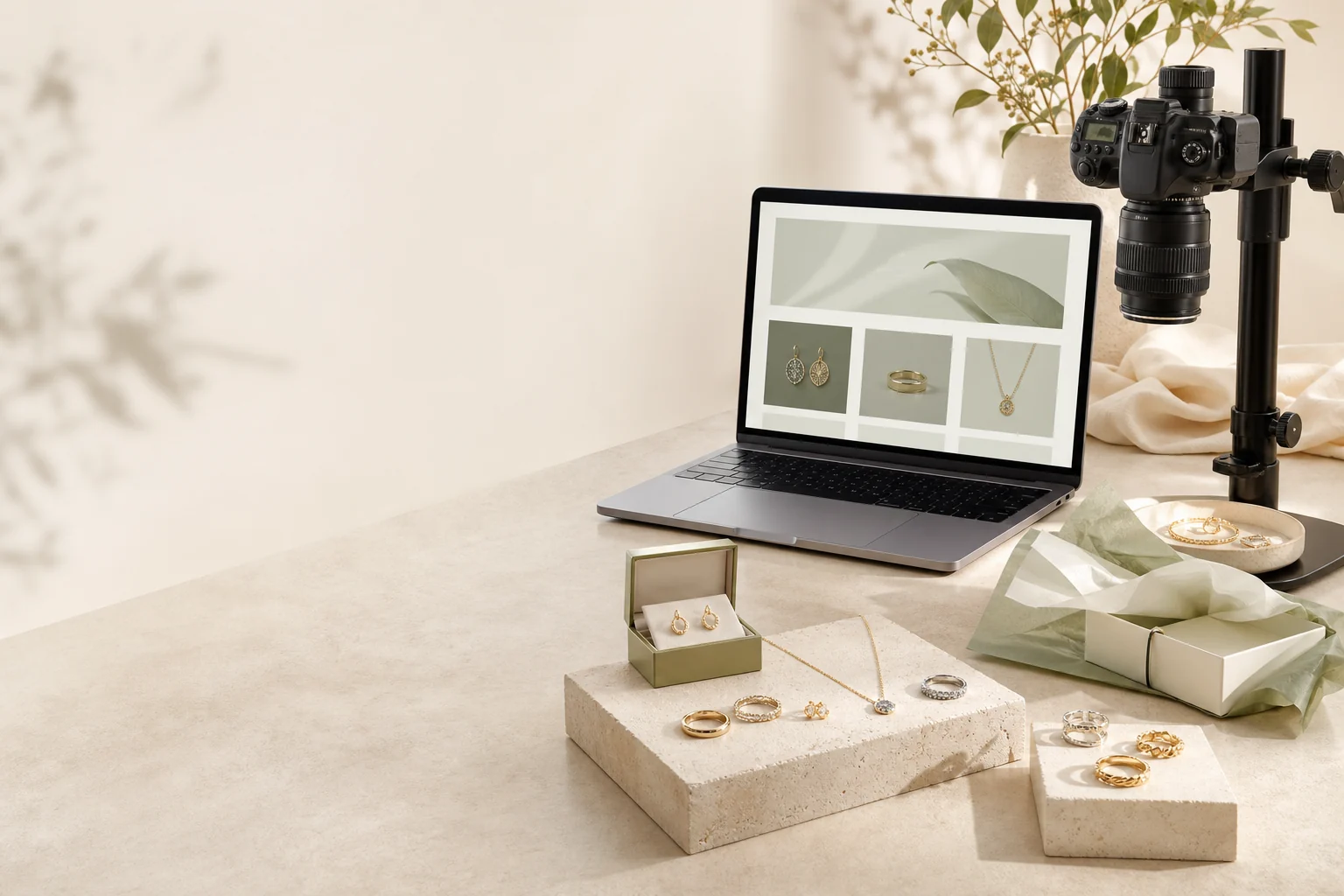 Eine Schmuckkollektion für einen Shopify-Onlineshop